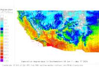 California USA base 32 degree-days to date