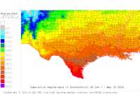 Mississippi USA base 32 degree-days to date
