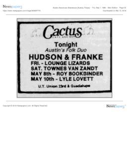 1986-05-03  the Cactus Cafe-Austin-TX